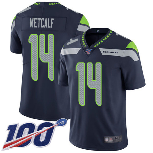 Seattle Seahawks Limited Navy Blue Men D.K. Metcalf Home Jersey NFL Football #14 100th Season Vapor Untouchable->seattle seahawks->NFL Jersey